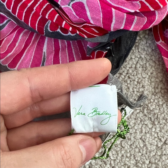 Vera Bradley Pink and Gray Striped Scarf - Picture 4 of 6